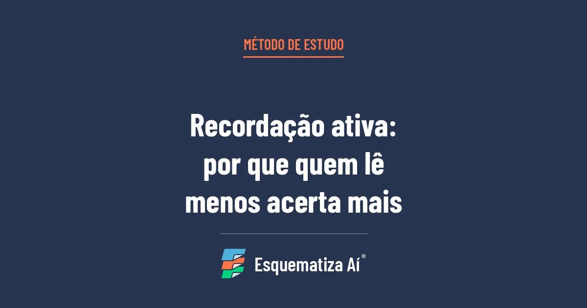 Capa do artigo Recordação ativa e revisão espaçada: por que quem lê menos acerta mais