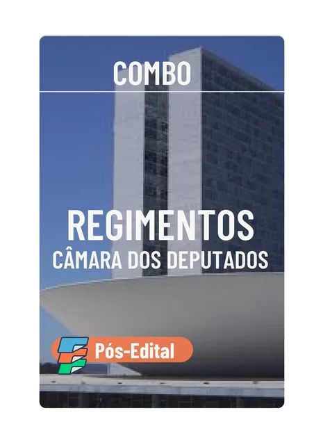 Capa de Combo Flashcards + Regimentos Câmara dos Deputados