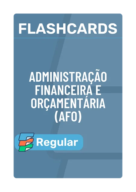 Capa de Flashcards Adm. Financeira e Orçamentária (AFO)