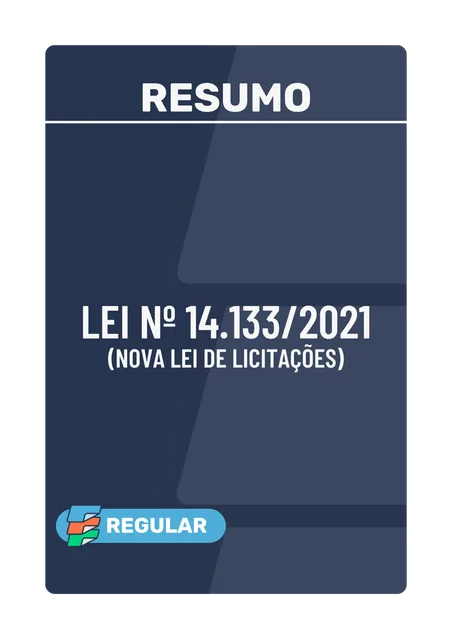 Capa de Resumo de Licitações e Contratos (Lei 14.133/2021)