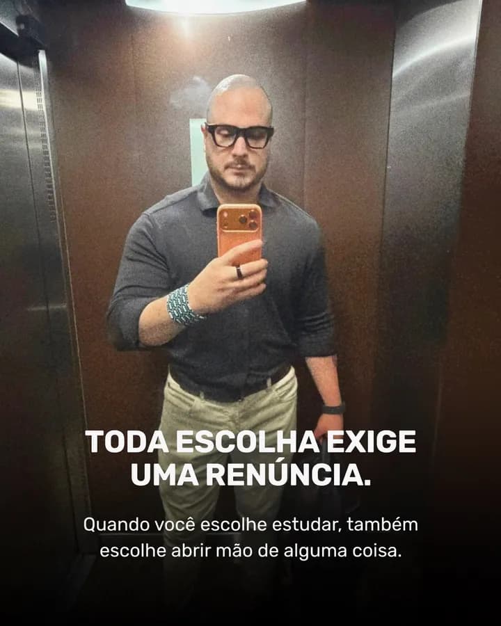 Publicação sobre escolhas na preparação: cada sim carrega alguns nãos