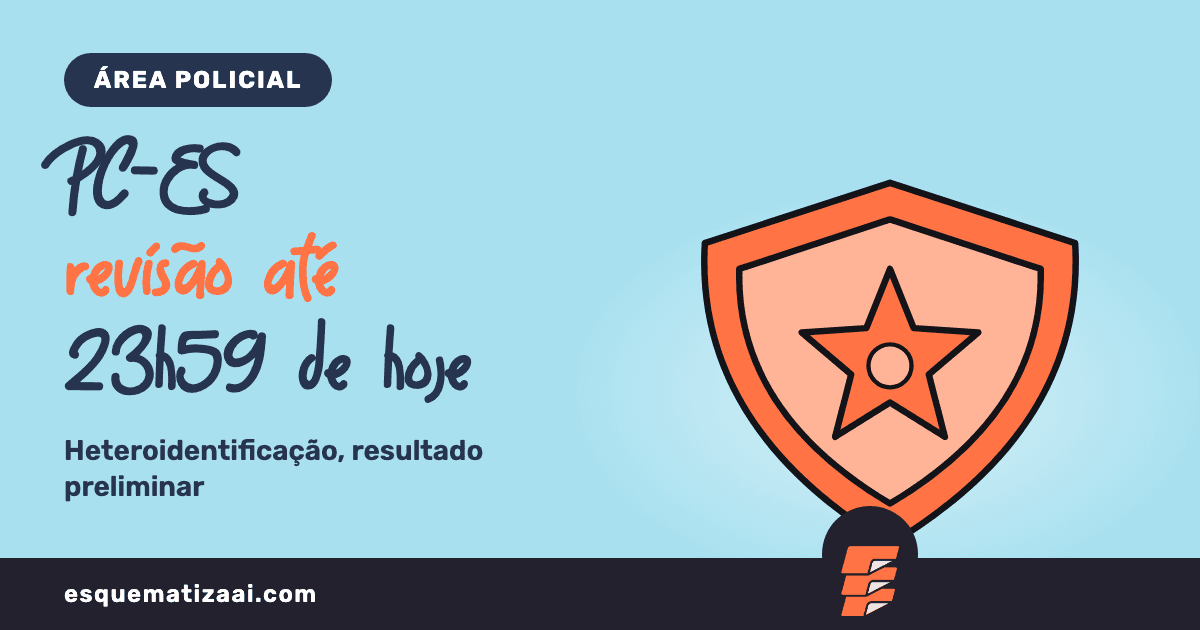 Capa do artigo sobre o prazo de revisão da heteroidentificação da PC-ES, com a arte da área policial